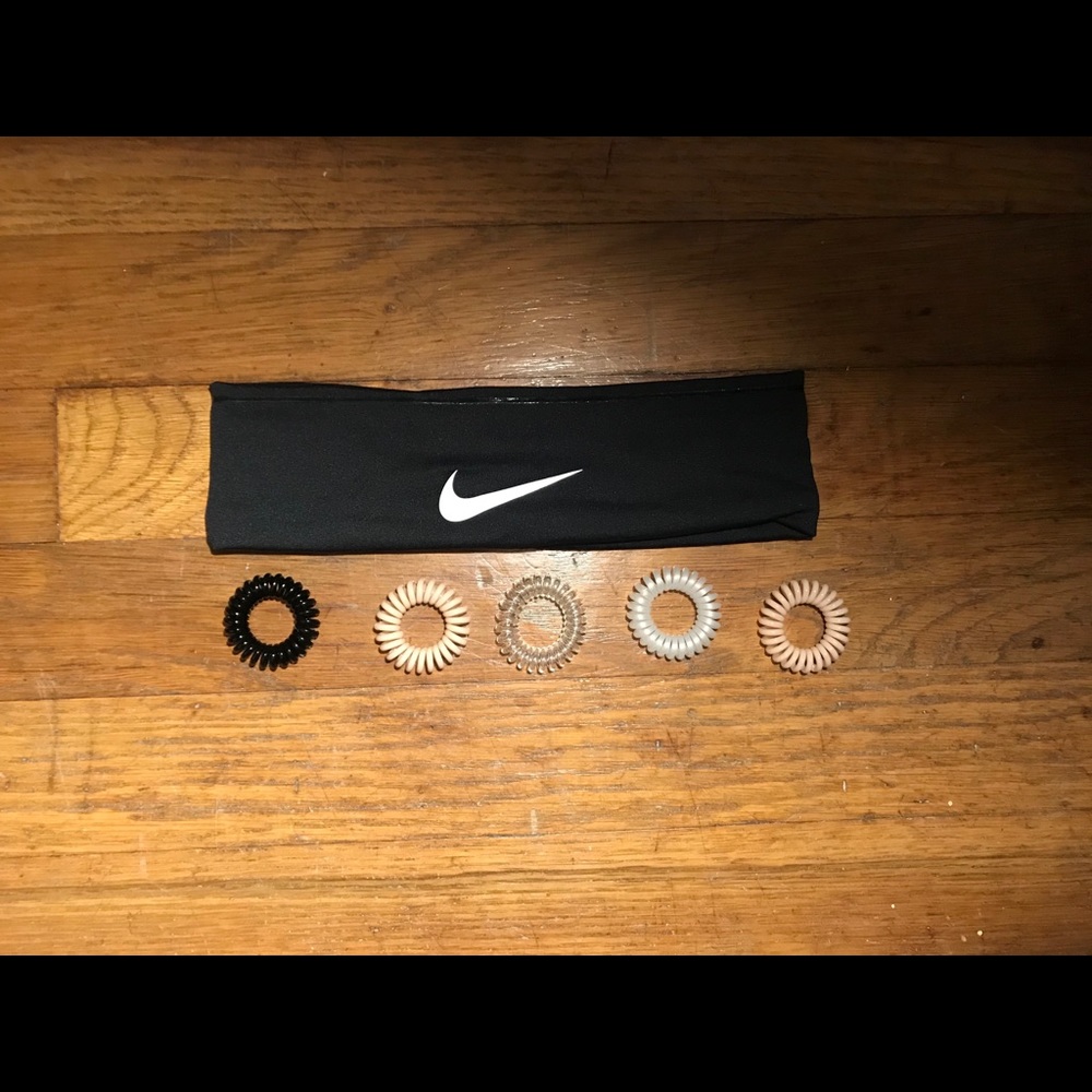 Nike headband and 5 spiral hair ties